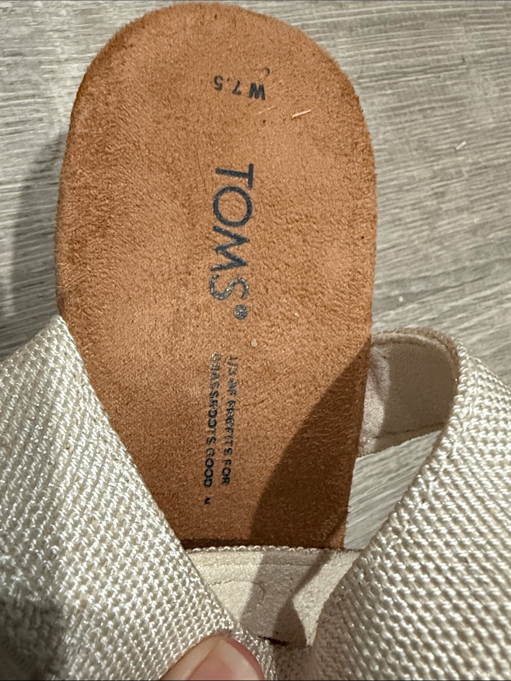 Toms Cream Platform Sandal with Tan Footbed - Picture 3 of 3